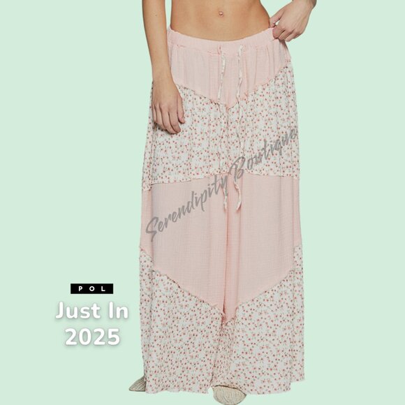 NWOT POL Pink Floral Wide Leg Pants - Picture 4 of 7